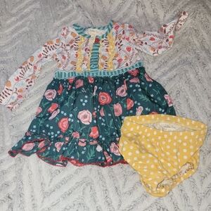 Matilda Jane Long Ago dress with bloomers size 12-18 months